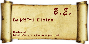 Bajári Elmira névjegykártya